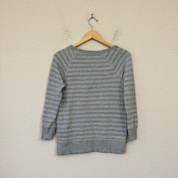 JAMES PERSE Stripe Vintage Raglan Top in Heather Grey - Picture 7 of 11